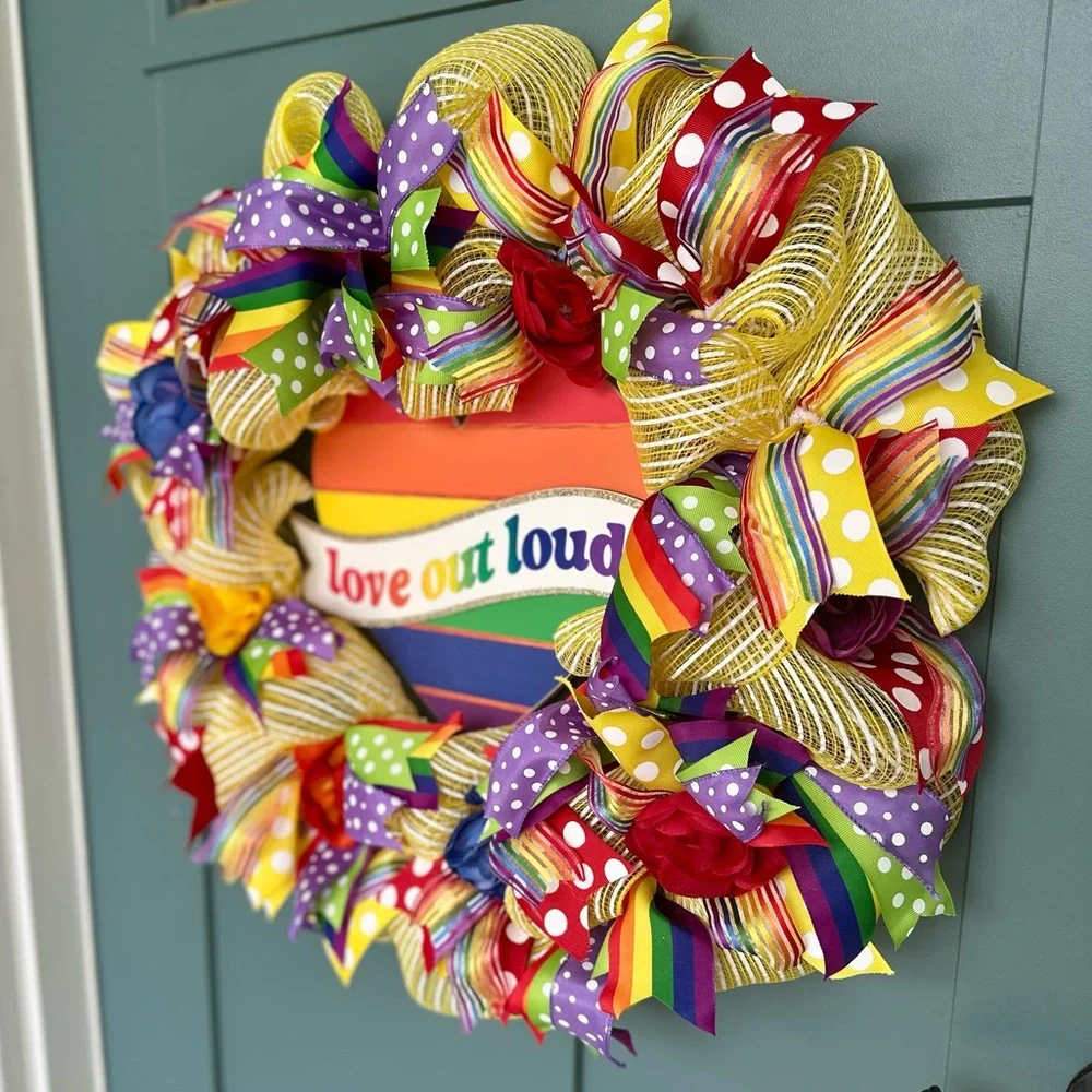 Rainbow LGBTQ Pride Handmade Wreath